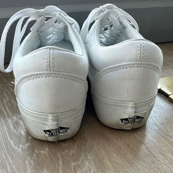 White Platform Vans Old Skool (Women’s 8) - Picture 4 of 6